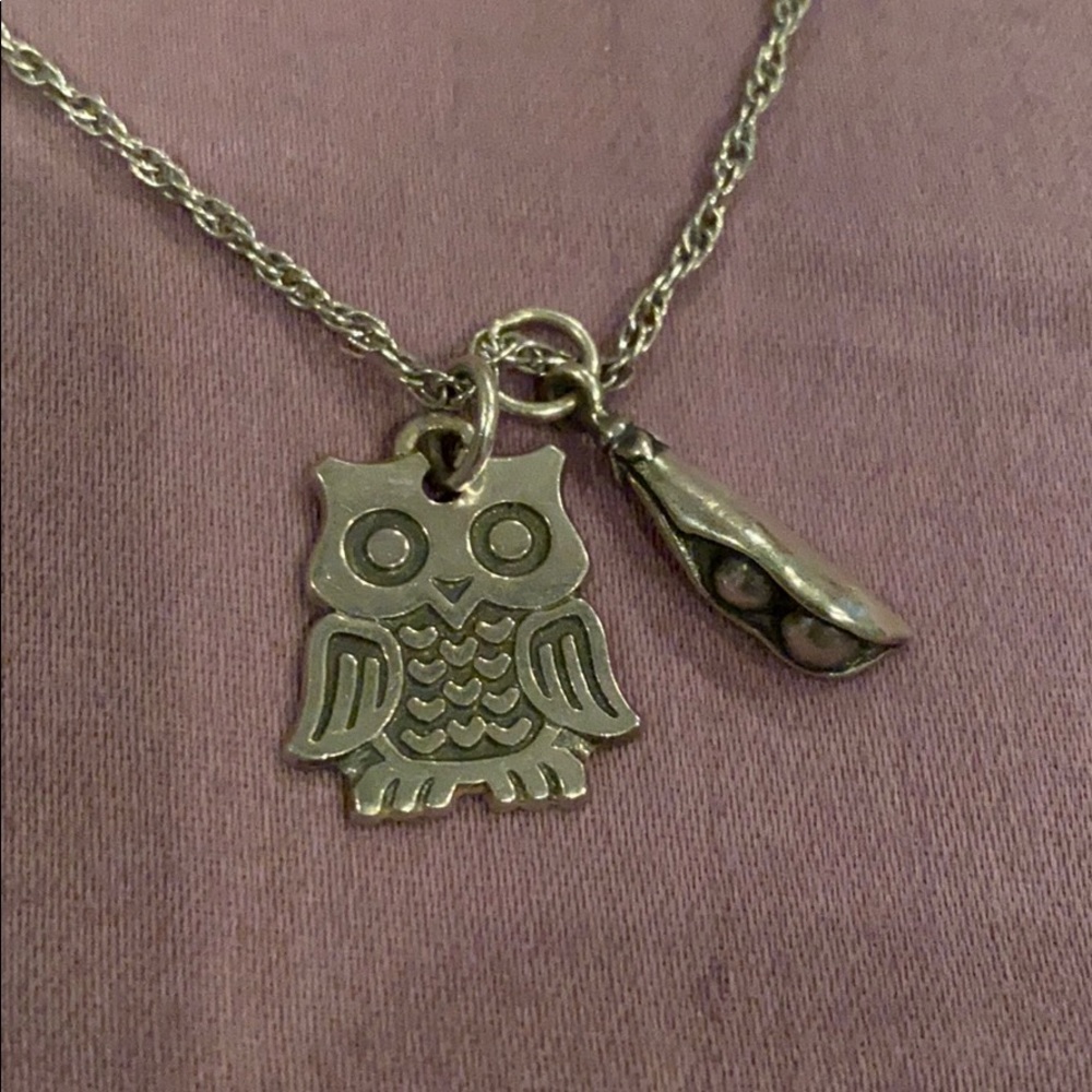 James Avery Owl & Peapod Necklace